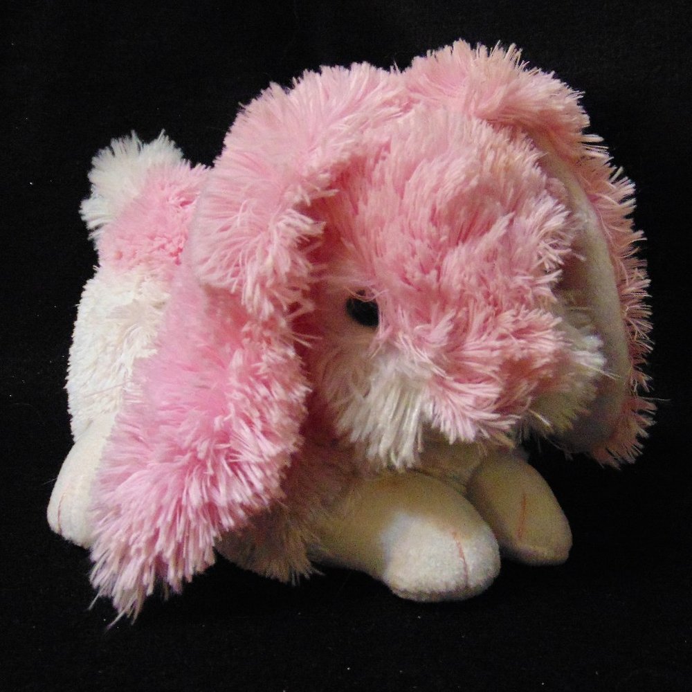 Walmart Plush Bunny Rabbit Pink White Stuffed Animal 10" Soft Fluffy Nice